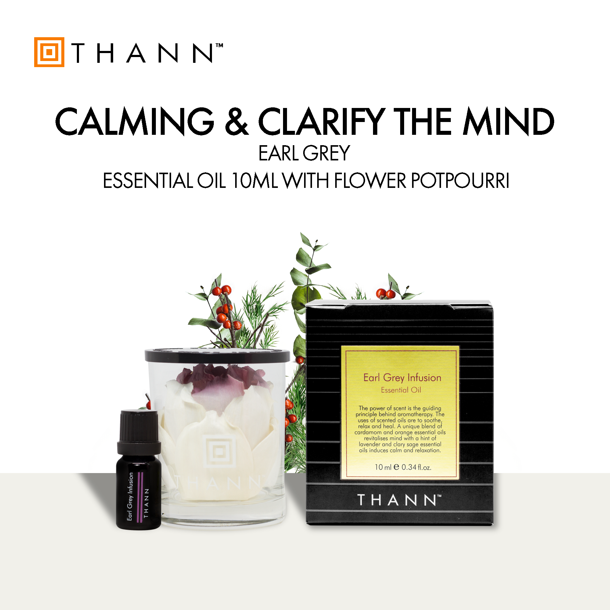 Earl Grey Essential Oil 10ml with Flower Potpourri THANN Singapore