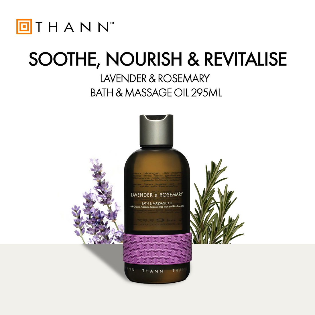 Lavender & Rosemary Bath & Massage Oil 295ml - THANN Singapore